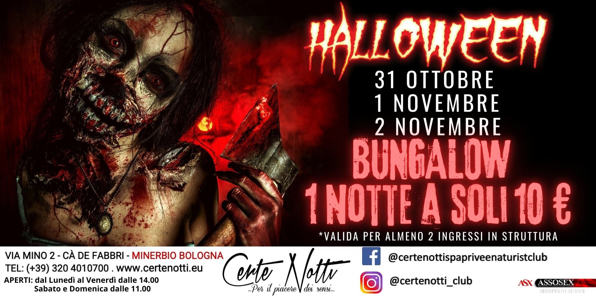 HALLOWEEN 31 OTTOBRE - 3 NOVEMBRE